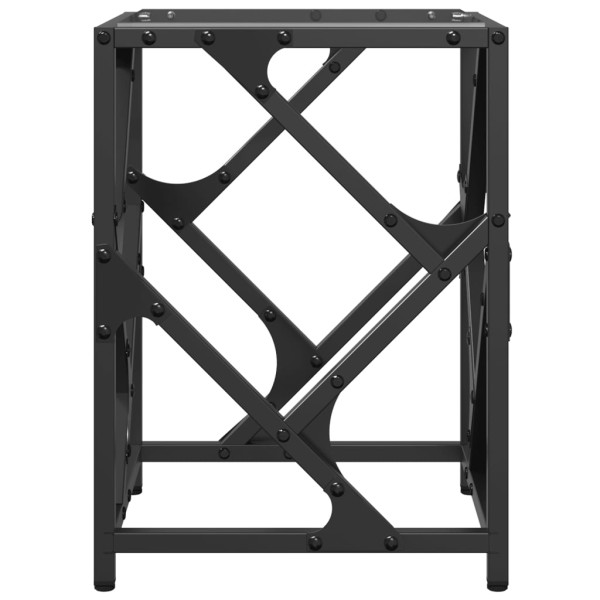 Mesa de centro c/ topo em vidro transparente 30x30x41 cm aço M 4