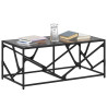 Mesa de centro de acero superficie de vidrio negra 98.5x50x41cm 3
