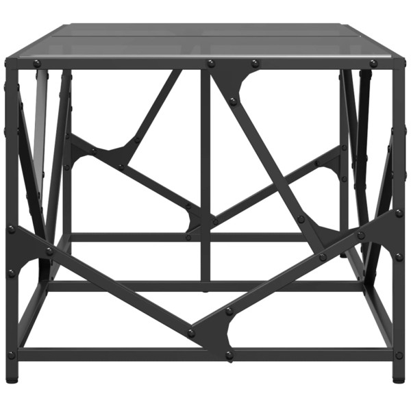 Mesa de centro com topo em vidro preto 98.5x50x41 cm aço M 5