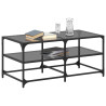 Mesa de centro superficie de vidrio acero negra 98.5x50x45 cm 3