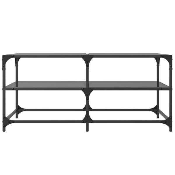 Mesa de centro superficie de vidrio acero negra 98.5x50x45 cm M 4