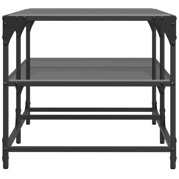 Mesa de centro com topo em vidro preto 98.5x50x45 cm aço M 5