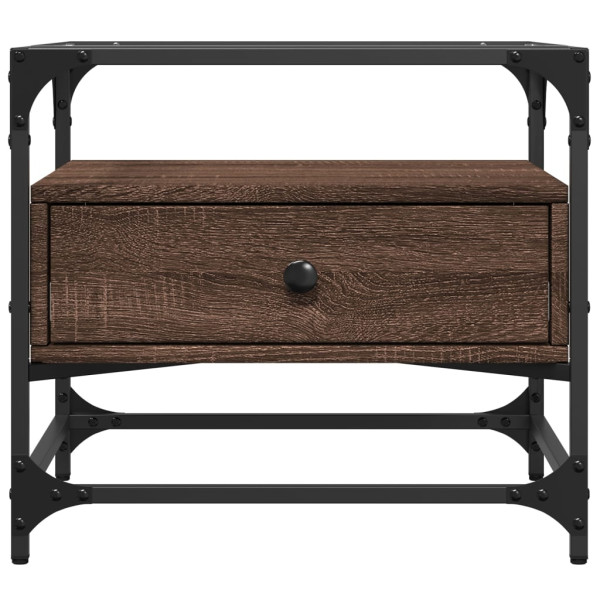 Mesa de centro con puertas de vidrio marrón roble 50x50x45 cm M 4