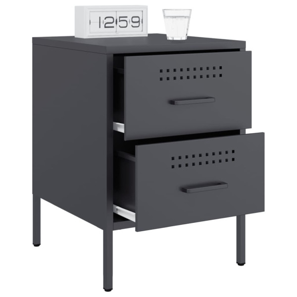 Mesa de cabeceira 36x39x50.5 cm aço antracite M 5