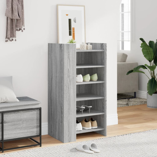 Mueble zapatero madera de ingeniería gris Sonoma 52x37.5x100 cm M 3