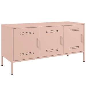 Mueble de TV de acero rosa 100.5x39x50.5 cm H