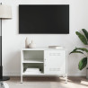 Mueble de TV de acero blanco 68x39x50.5 cm 3