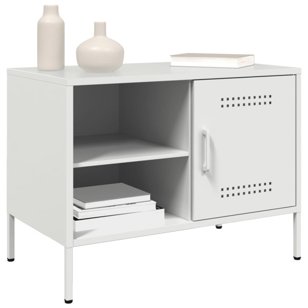 Mueble de TV de acero blanco 68x39x50.5 cm M 4