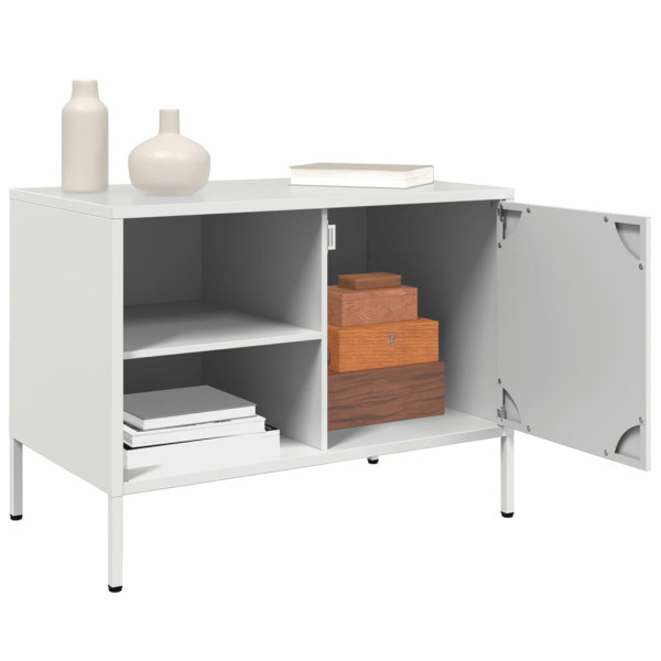 Mueble de TV de acero blanco 68x39x50.5 cm M 5