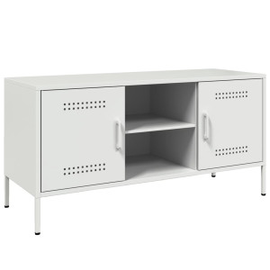 Mueble de TV de acero blanco 100.5x39x50.5 cm H