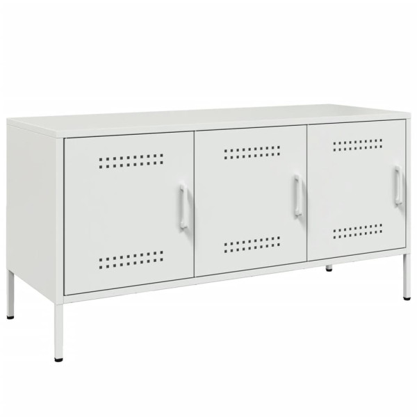 Mueble de TV de acero blanco 100.5x39x50.5 cm M 2
