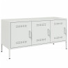 Mueble de TV de acero blanco 100.5x39x50.5 cm 2