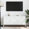 Mueble de TV de acero blanco 100.5x39x50.5 cm 3