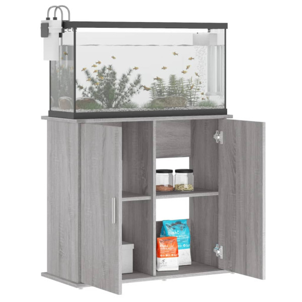 Soporte para acuario madera ingeniería gris Sonoma 81x36x73 cm M 3