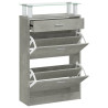 Mueble zapatero madera contrachapada gris hormigón 63x24x104 cm 2