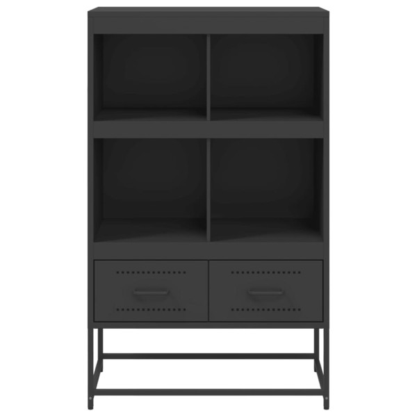Aparador de acero laminado en frío negro 68.5x39x111.5 cm M 4