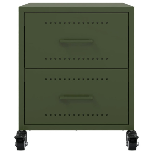 Mesas de cabeceira 2 pcs 36x39x43.5 cm aço verde-azeitona M 5