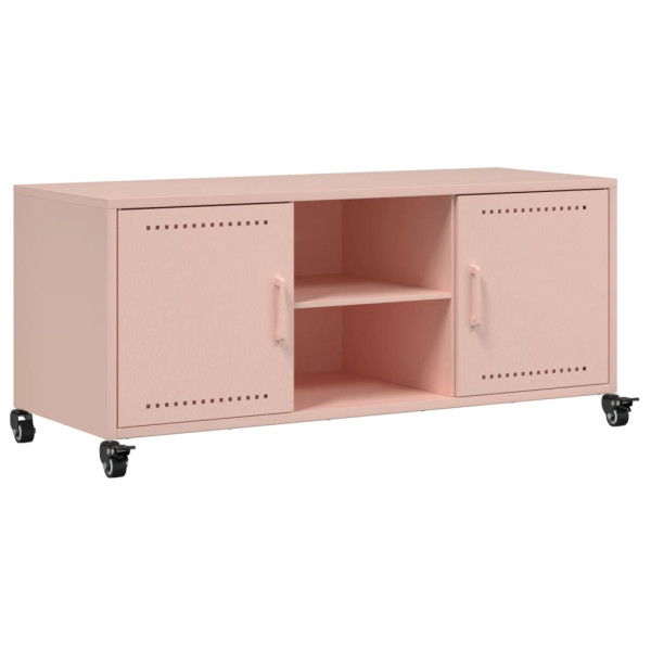 Mueble para TV acero laminado en frío rosa 100.5x39x43.5 cm M 2