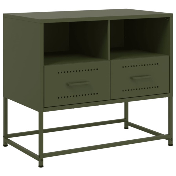 Mueble para TV de acero verde oliva 68x39x60.5 cm M 2