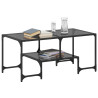 Mesa de centro superficie de vidrio acero negra 98.5x50x45 cm 3