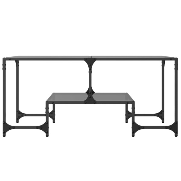 Mesa de centro com topo em vidro preto 98.5x50x45 cm aço M 4