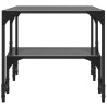 Mesa de centro superficie de vidrio acero negra 98.5x50x45 cm 5