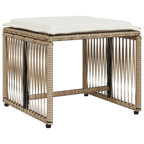 Set comedor de jardín 7 pzas con cojines ratán sintético beige M 4