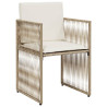 Set comedor de jardín 7 pzas con cojines ratán sintético beige 5