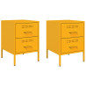 Mesitas de noche 2 uds acero amarillo mostaza 36x39x50.5 cm 2