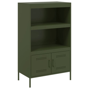 Aparador de acero verde oliva 68x39x113 cm H