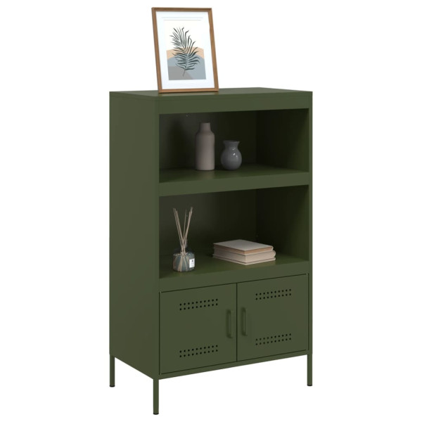 Aparador de acero verde oliva 68x39x113 cm M 4