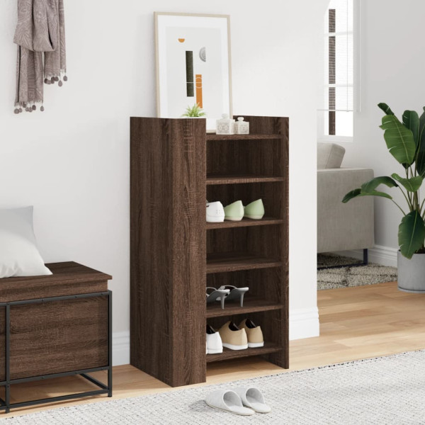 Mueble zapatero madera de ingenería marrón roble 52x37.5x100 cm M 3