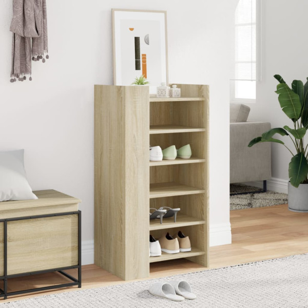 Mueble zapatero madera ingeniería roble Sonoma 52x37.5x100 cm M 3