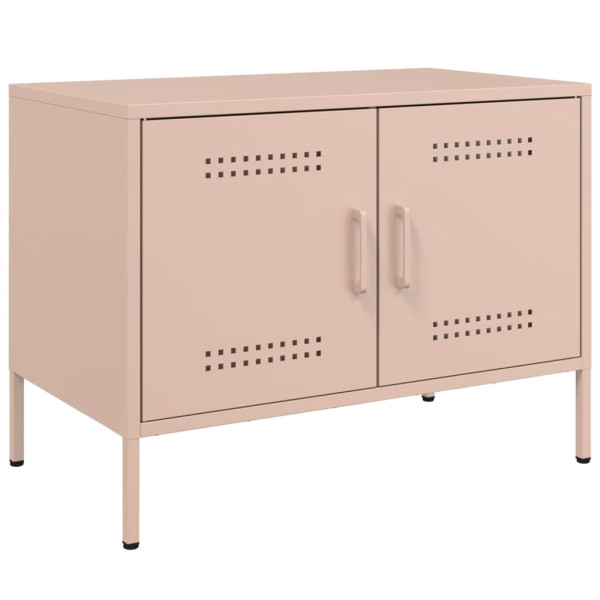Mueble de TV acero rosa 68x39x50.5 cm M 2