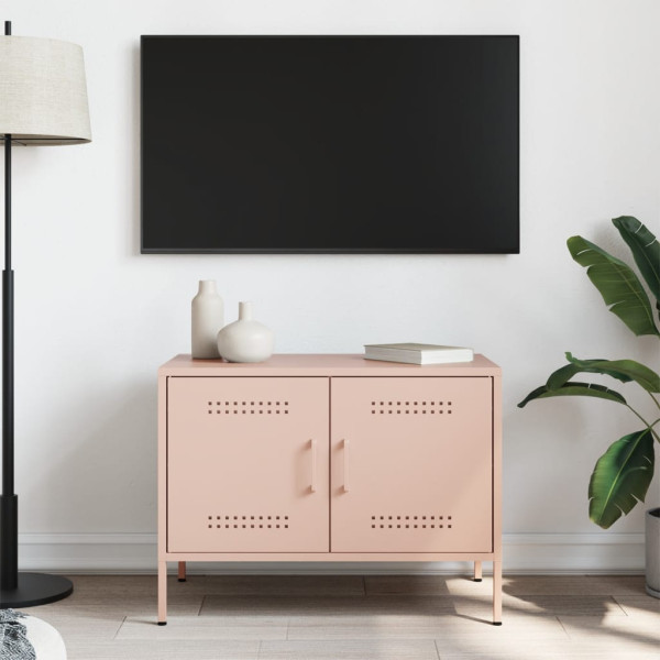 Mueble de TV acero rosa 68x39x50.5 cm M 3
