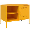 Mueble de TV de acero amarillo mostaza 68x39x50.5 cm 2