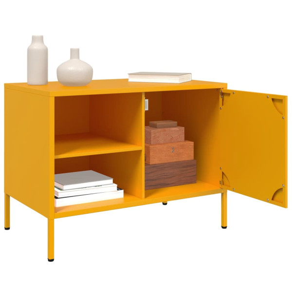 Mueble de TV de acero amarillo mostaza 68x39x50.5 cm M 5