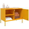 Mueble de TV de acero amarillo mostaza 68x39x50.5 cm 5