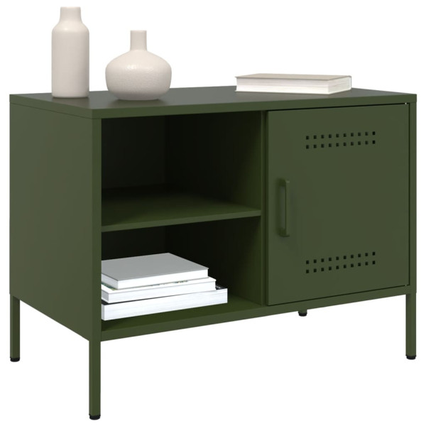 Mueble de TV de acero verde oliva 68x39x50.5 cm M 4