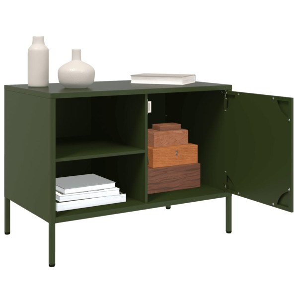 Mueble de TV de acero verde oliva 68x39x50.5 cm M 5