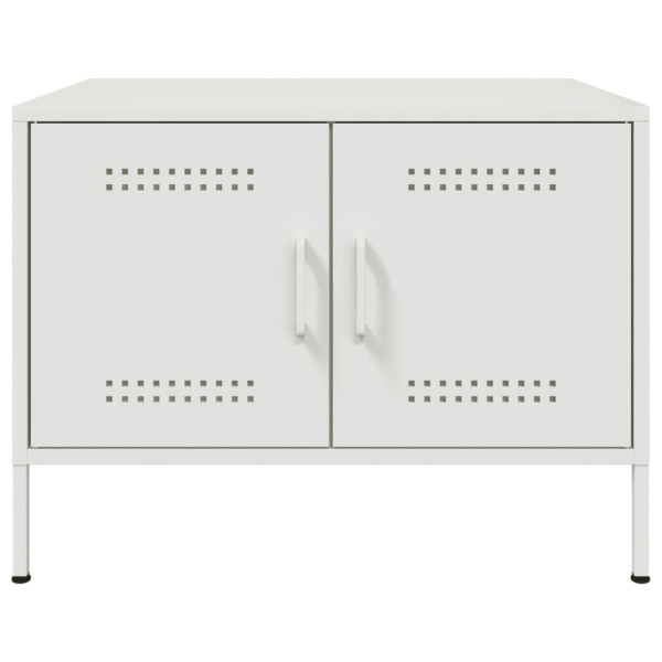 Mesa de centro de acero laminado en frío blanco 68x50x50.5 cm M 5