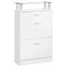 Mueble zapatero madera contrachapada blanco brillo 63x24x104 cm 5