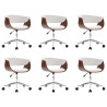 Sillas de comedor giratorias 6 uds cuero sintético blanco 2