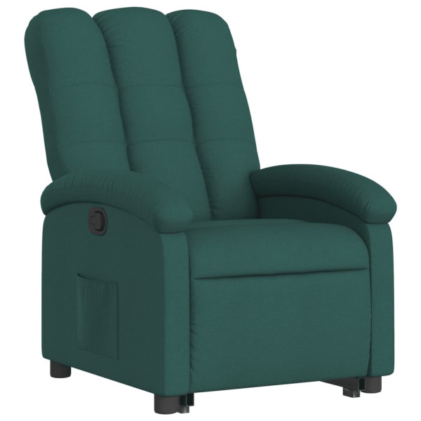 Sillón reclinable elevable tela verde oscuro M 3