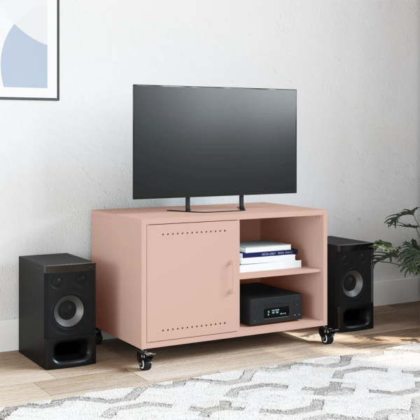 Mueble para TV acero laminado en frío rosa 68x39x43.5 cm M 3