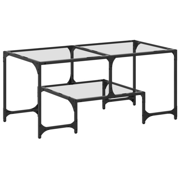 Mesa de centro superficie de vidrio acero 98.5x50x45 cm M 2