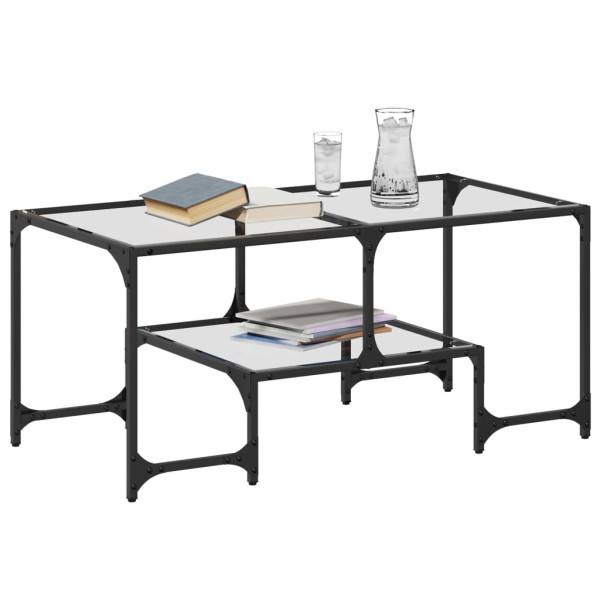 Mesa de centro superficie de vidrio acero 98.5x50x45 cm M 3