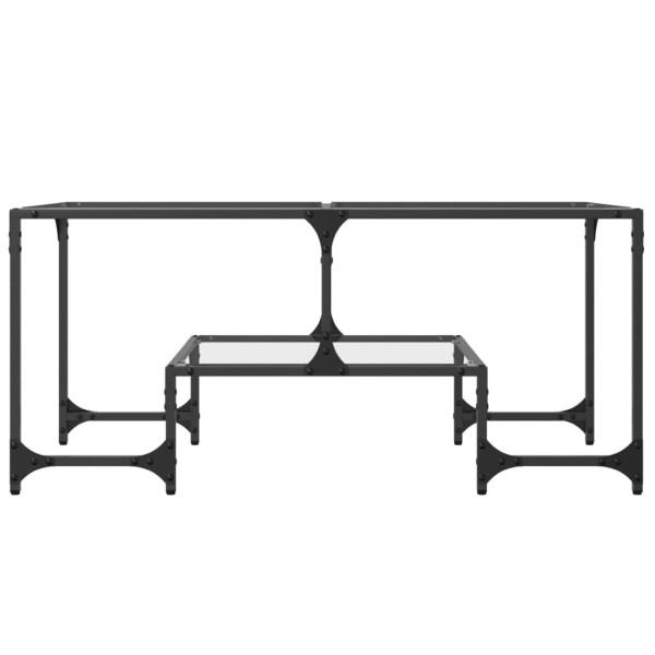 Mesa de centro c/ topo em vidro transparente 98.5x50x45 cm aço M 4