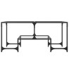 Mesa de centro c/ topo em vidro transparente 98.5x50x45 cm aço 4