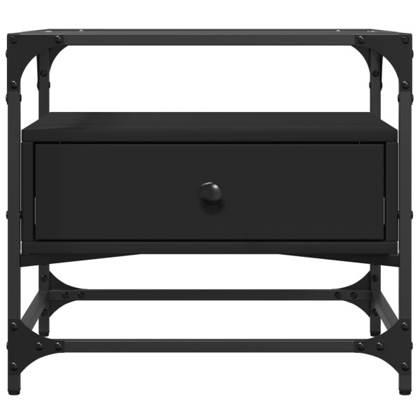 Mesa de centro superficie de vidrio acero negro 50x50x45 cm M 4